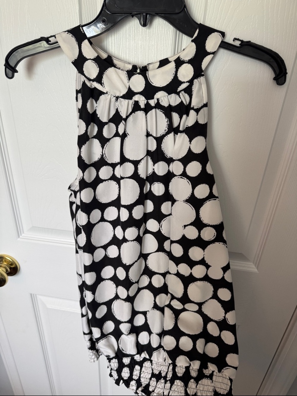 Michael Kors Black and White Polka Dot Tank